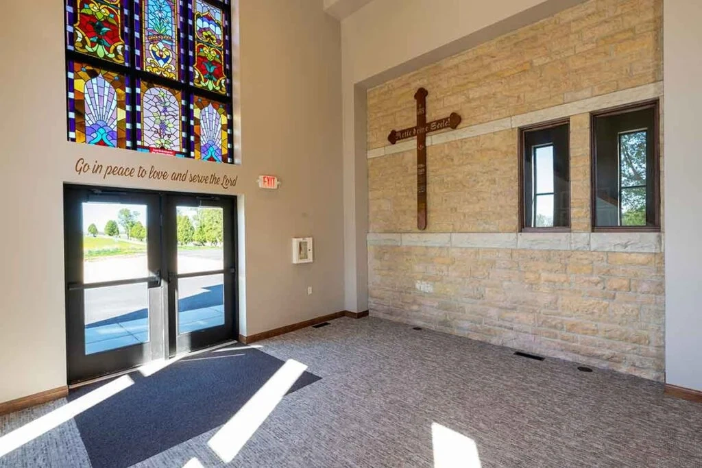 A wall of the church is visible in the vestibule - St. Joseph Catholic Church (1)
