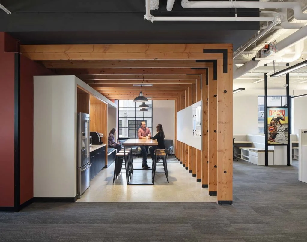 Duluth Trading Company - Employee zone with polished concrete floor