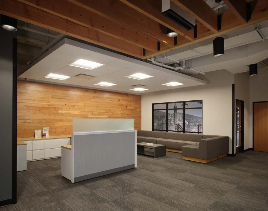 Duluth Trading Company - Executive area with suspended timbers