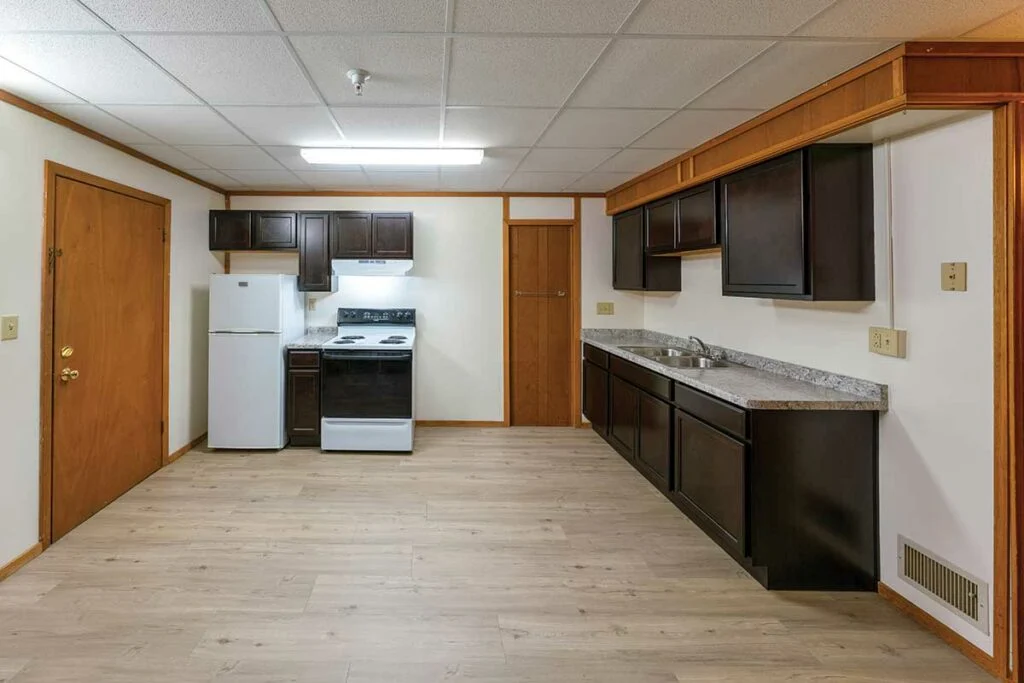 Edgewood University college dorms remodeled kitchen