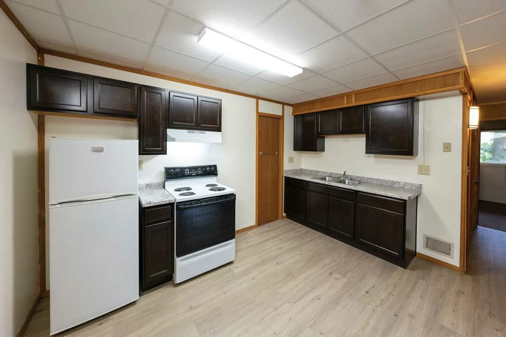 Edgewood University college dorms remodeled kitchen