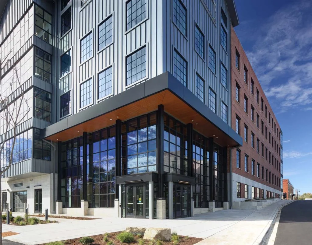 Large windows lead to lobby - Duluth Trading Company
