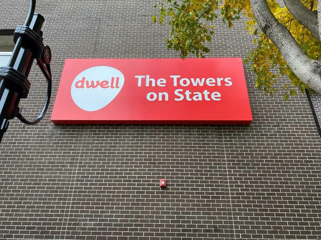 signage - dwell Student Living Target Tenant Improvement