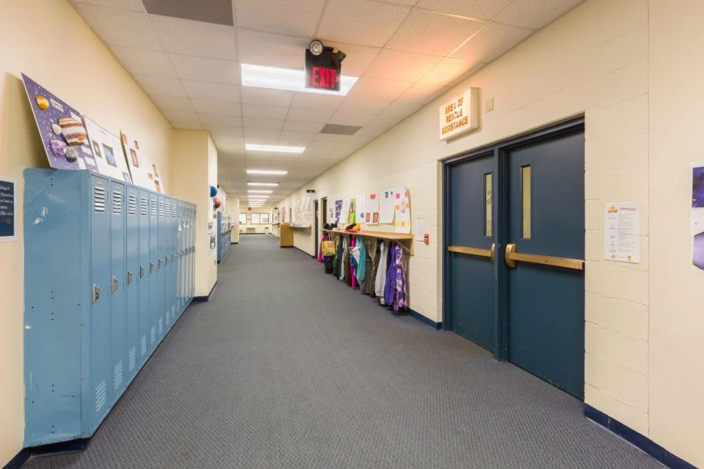 Abundant Life Christian School - Second floor hallway with lockers