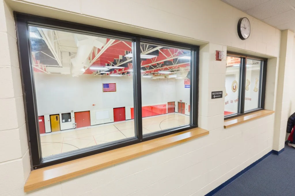 Abundant Life Christian School - Second floor window overlooking gymnasium