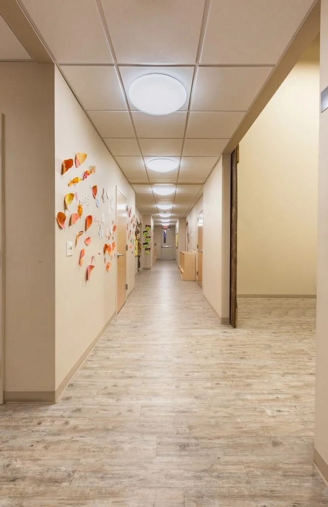 Academy of Little Vikings hallway to childcare rooms