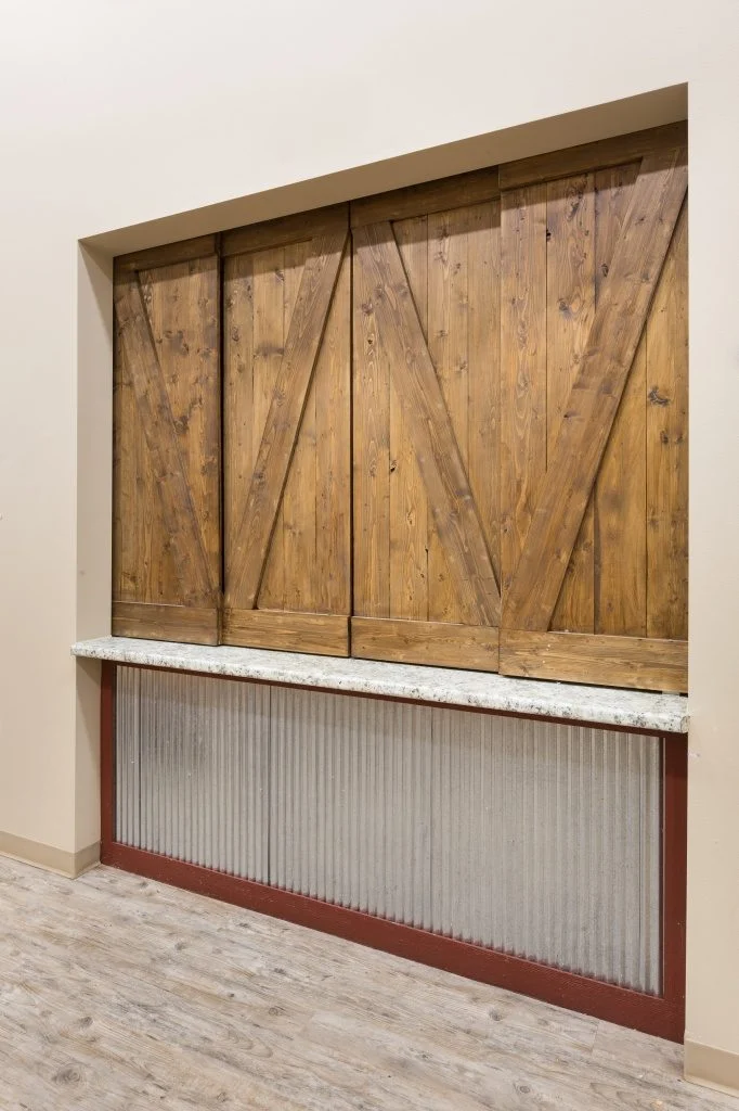 Academy of Little Vikings rustic sliding barn doors