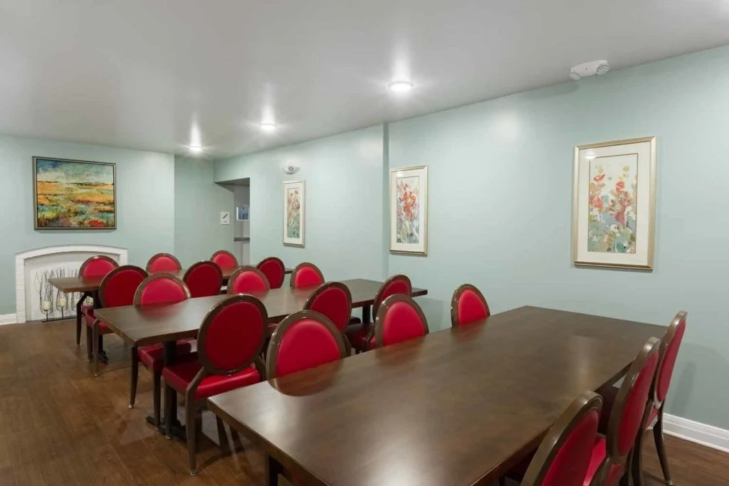 Alpha Xi Delta dining room after