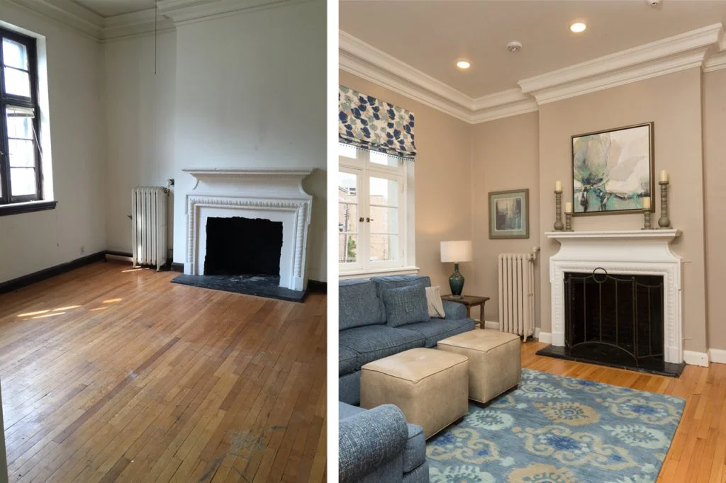 Alpha Xi Delta study area before and after