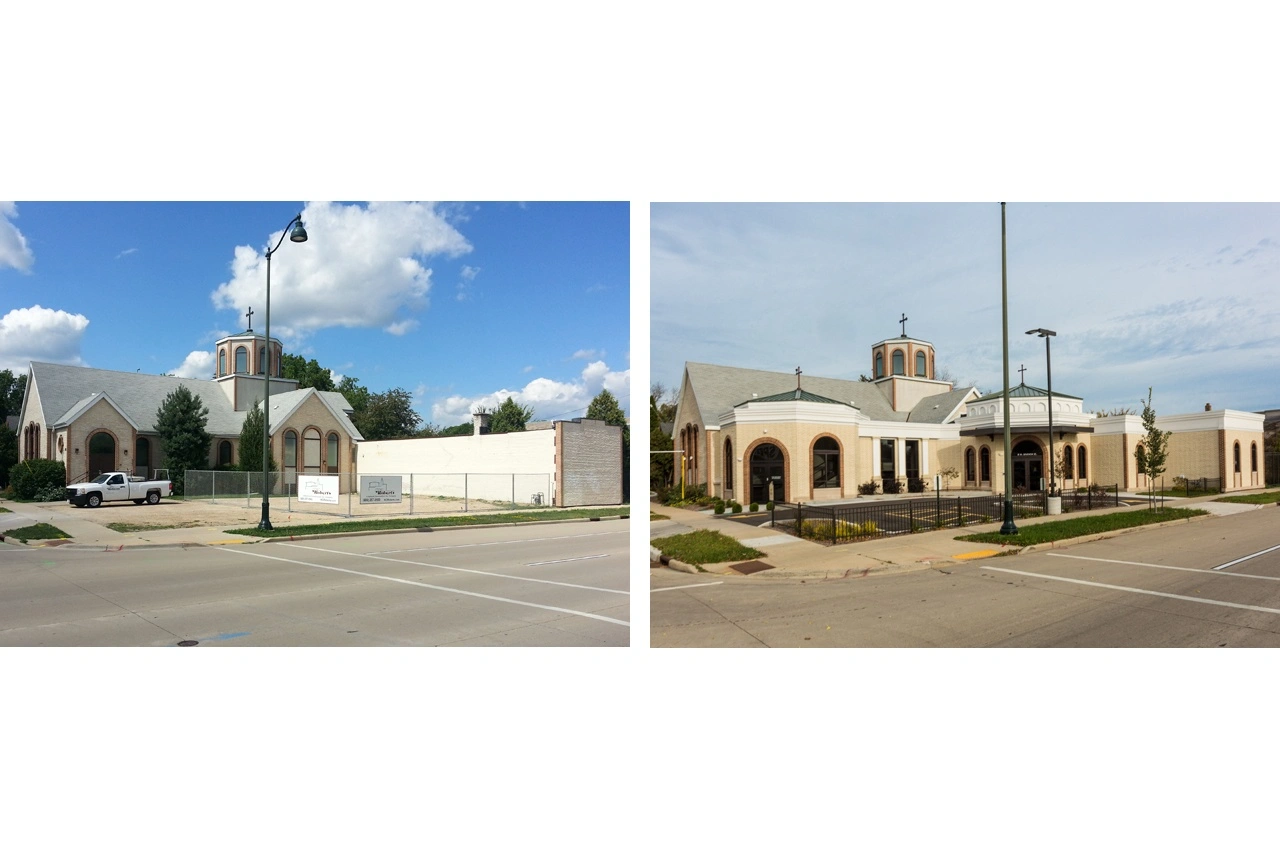 Assumption Greek Orthodox Church before and after