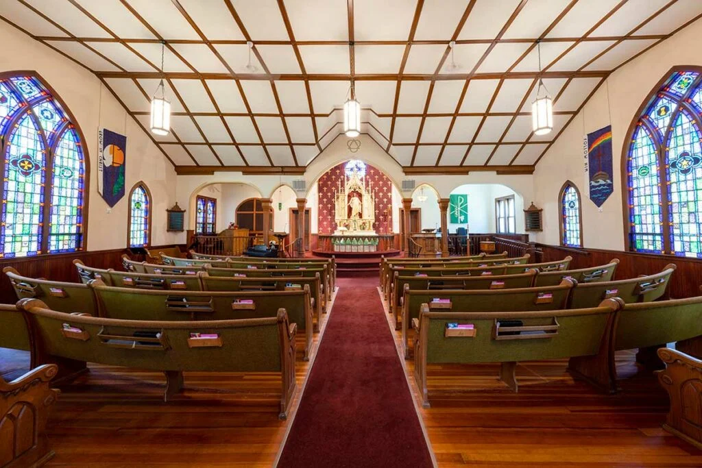 Burke Lutheran Church - Sanctuary with new center aisle