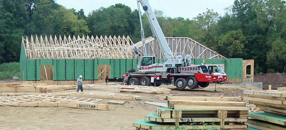 Burke Lutheran Church - Setting trusses