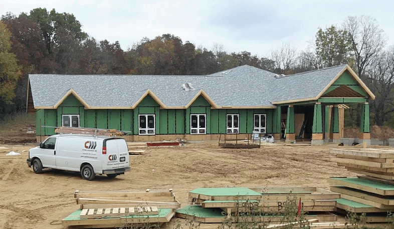 Burke Lutheran Church - Windows and shingles installed