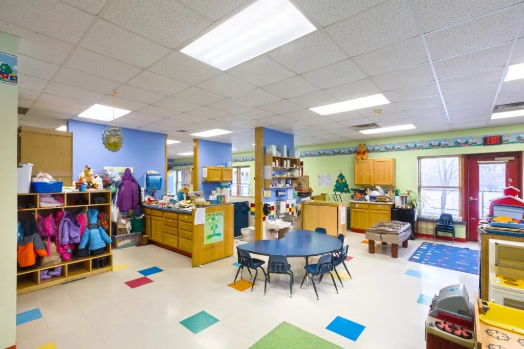 Campus for Kids - Childcare space with cubbies for coat and boot storage