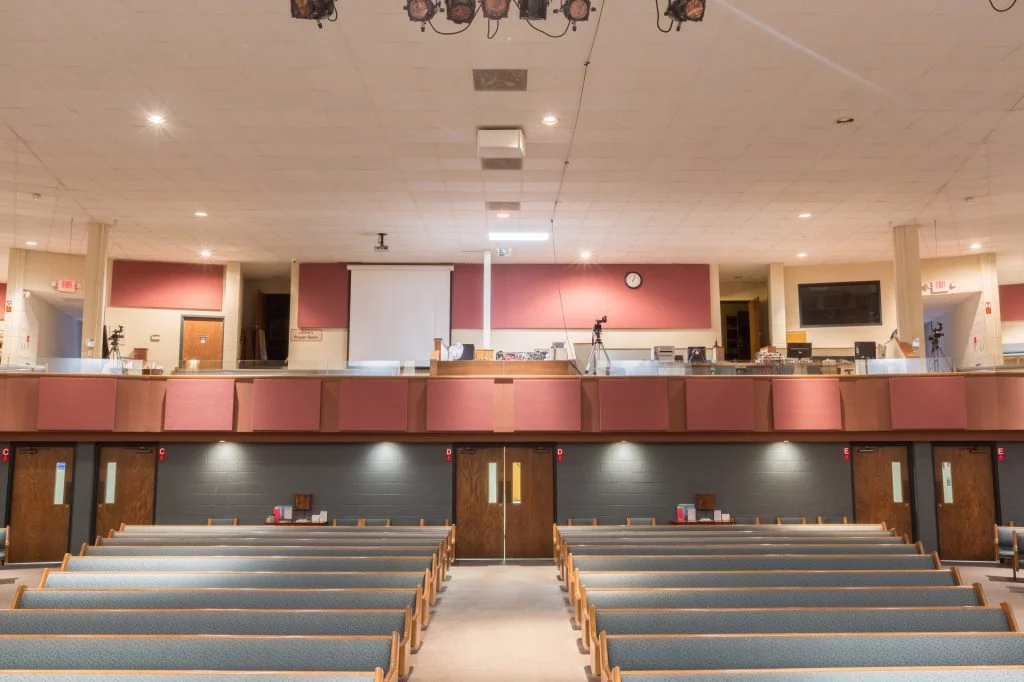City Church - Columns and second-floor loft office space
