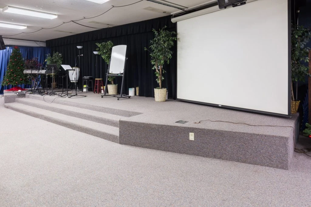 City Church - Stage constructed in the fellowship area