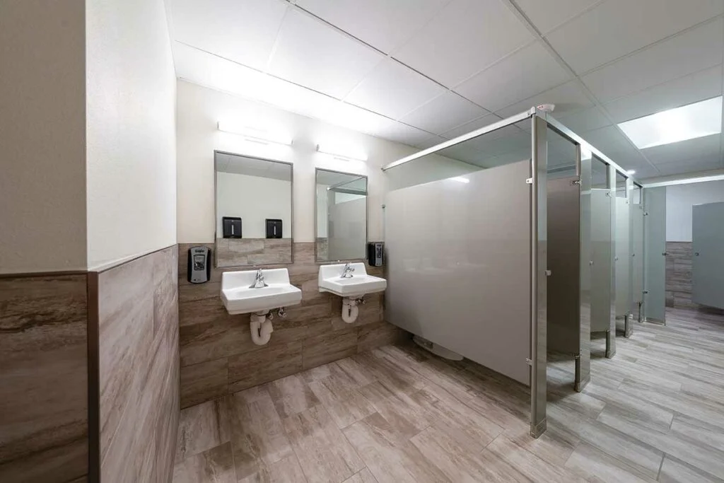 Cleary Building Corp - A bathroom with modern finishes