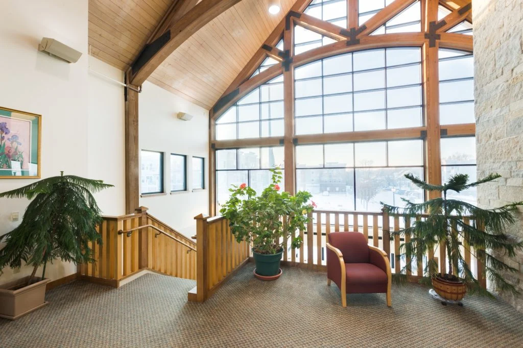 DeForest Area Public Library large glass windows