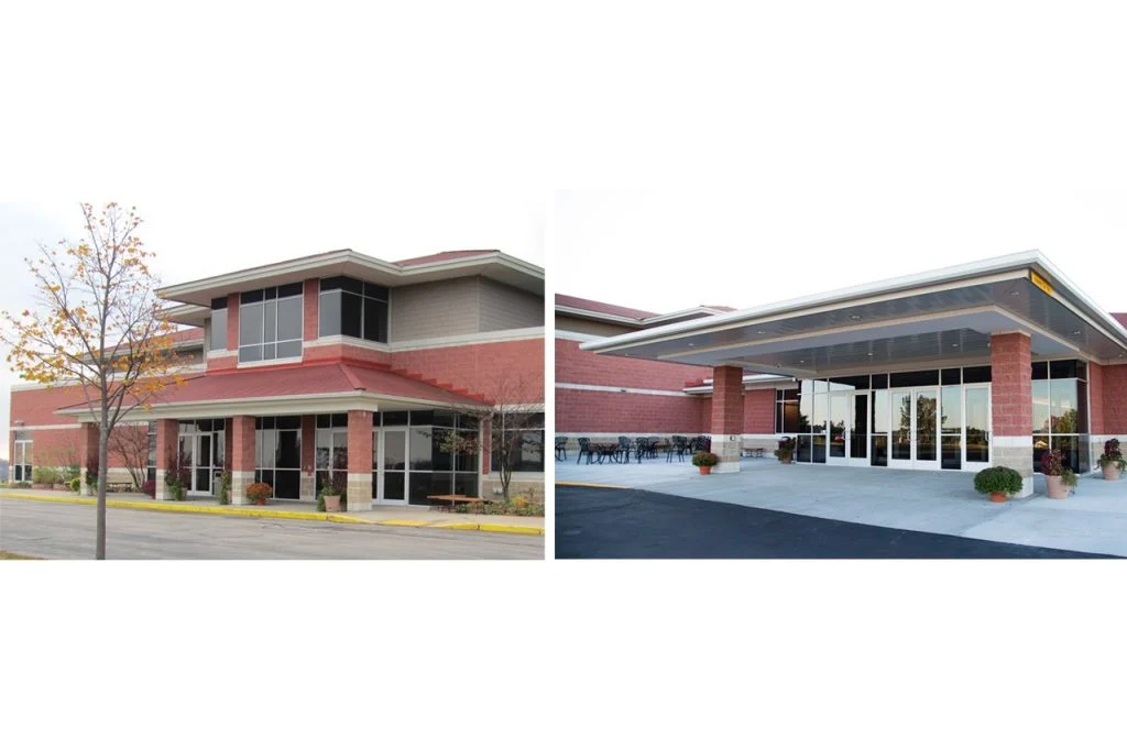 Door Creek Church - Front entry before and after