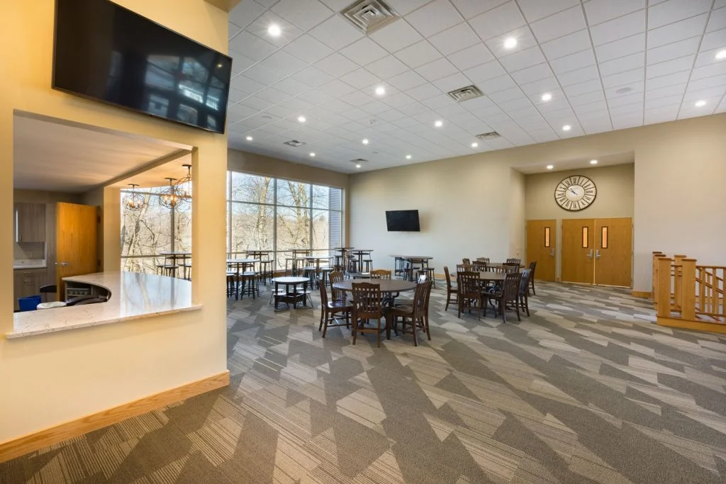 Fulton Church - New narthex and doors to gymnasium
