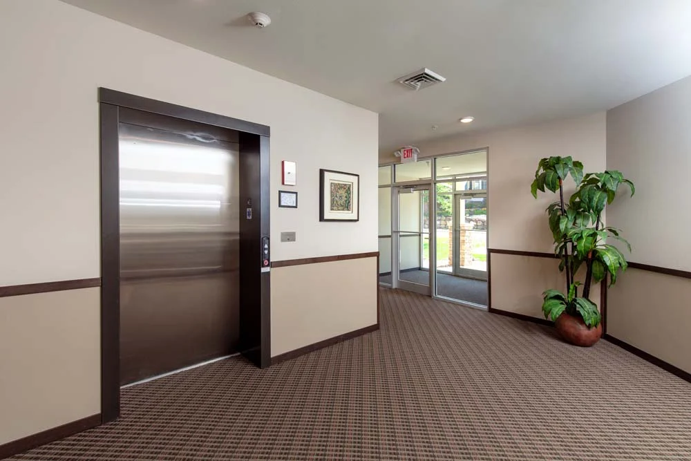 Glen Wood Heights Condominium Homes lobby and elevator
