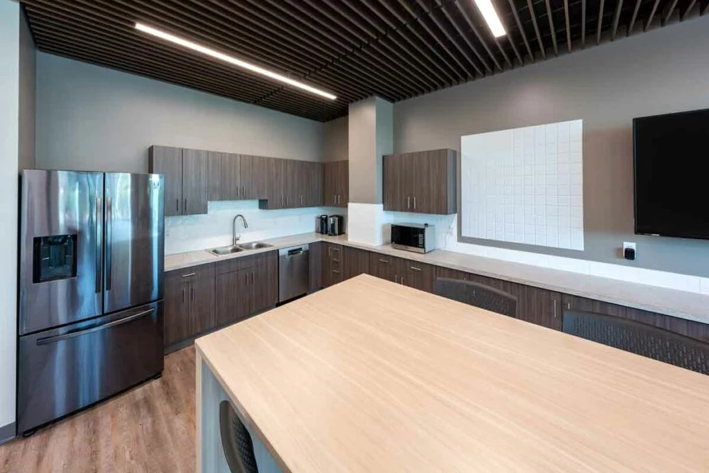 Heckmann Financial Kitchen area in breakroom