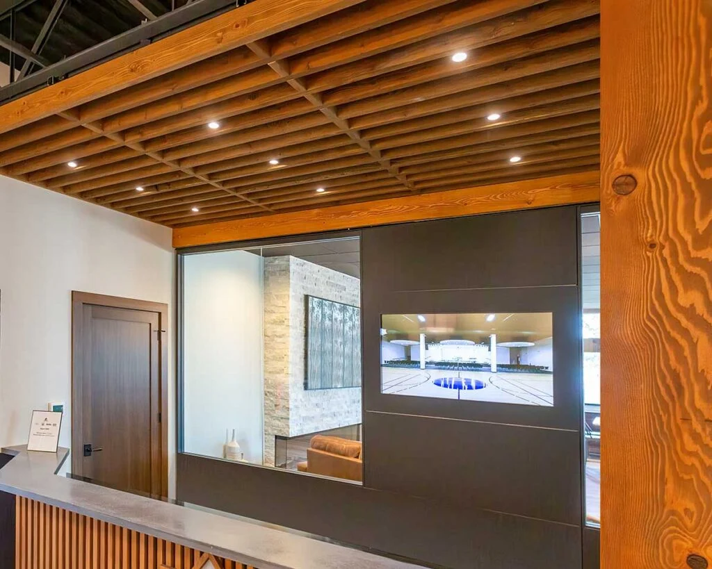 JG Development Modular wall system with built-in display