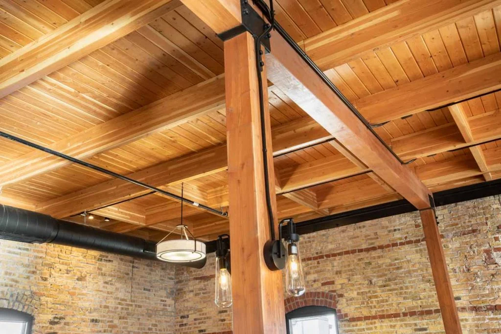 Martinson Hall Timber beams and columns