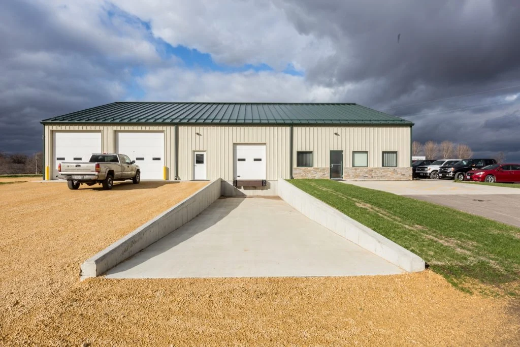 Midwestern BioAg Sunken loading dock to shop