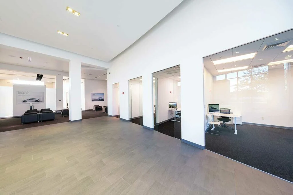 Tesla Service Center Fresh paint and new flooring