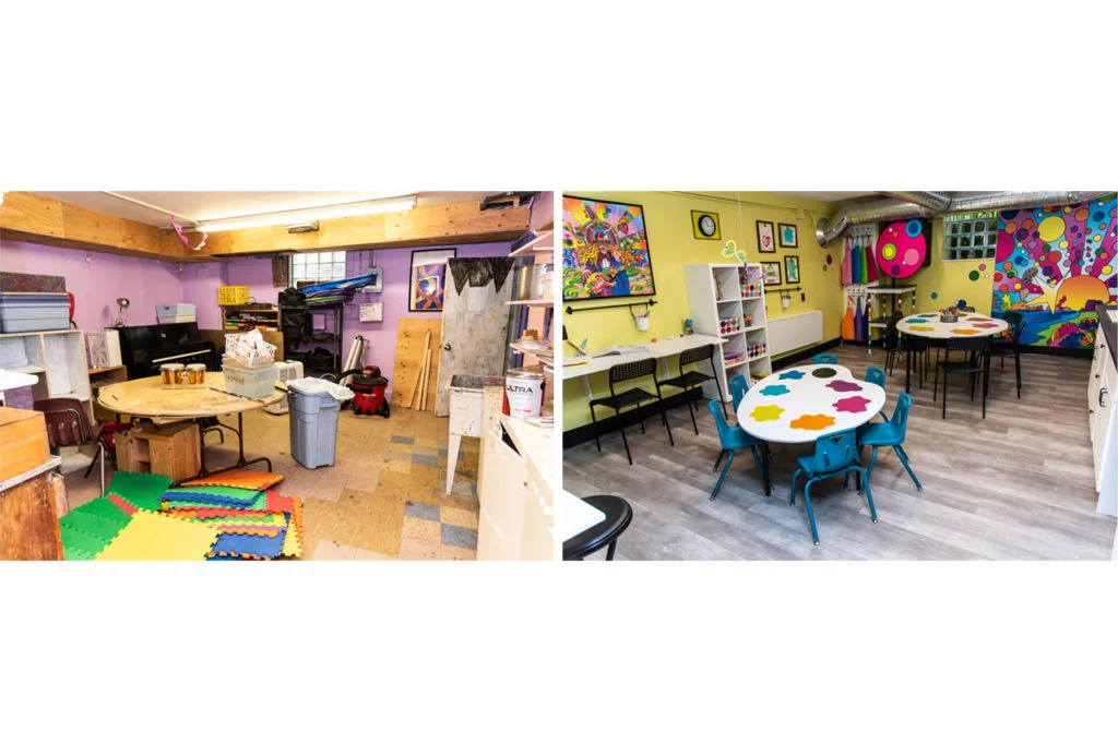 Wil-Mar Neighborhood Center - Art room before and after