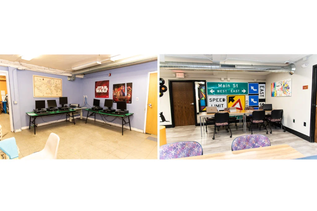 Wil-Mar Neighborhood Center - Computer lab before and after