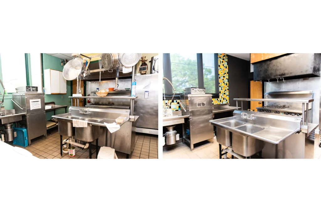 Wil-Mar Neighborhood Center - Kitchen before and after