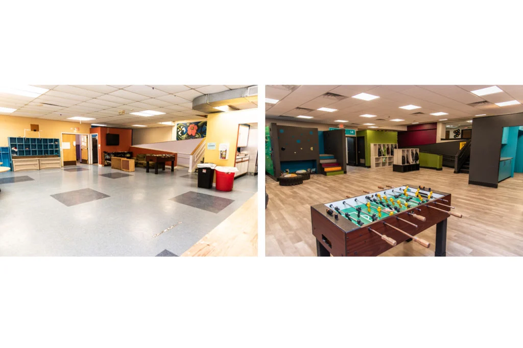 Wil-Mar Neighborhood Center - Youth area before and after