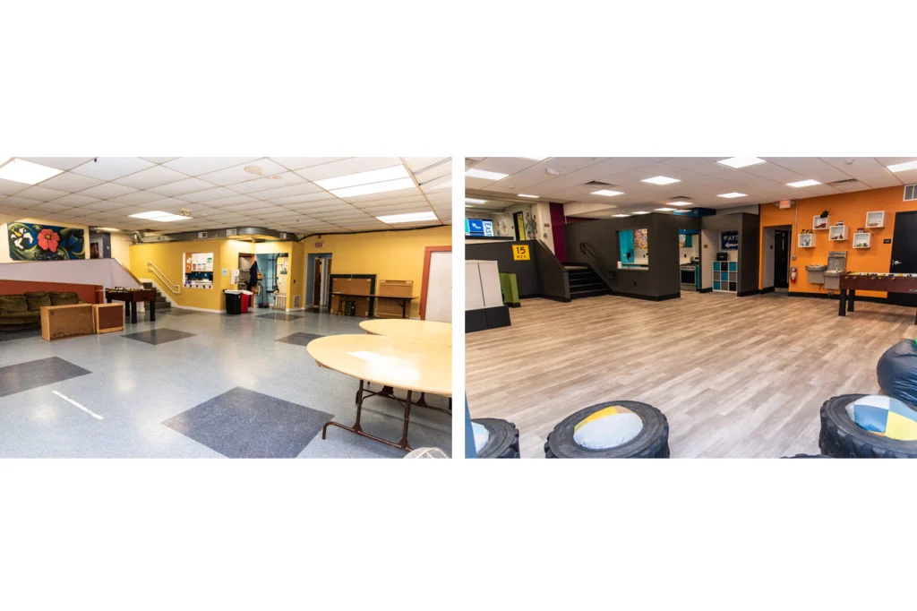 Wil-Mar Neighborhood Center - Youth area before and after