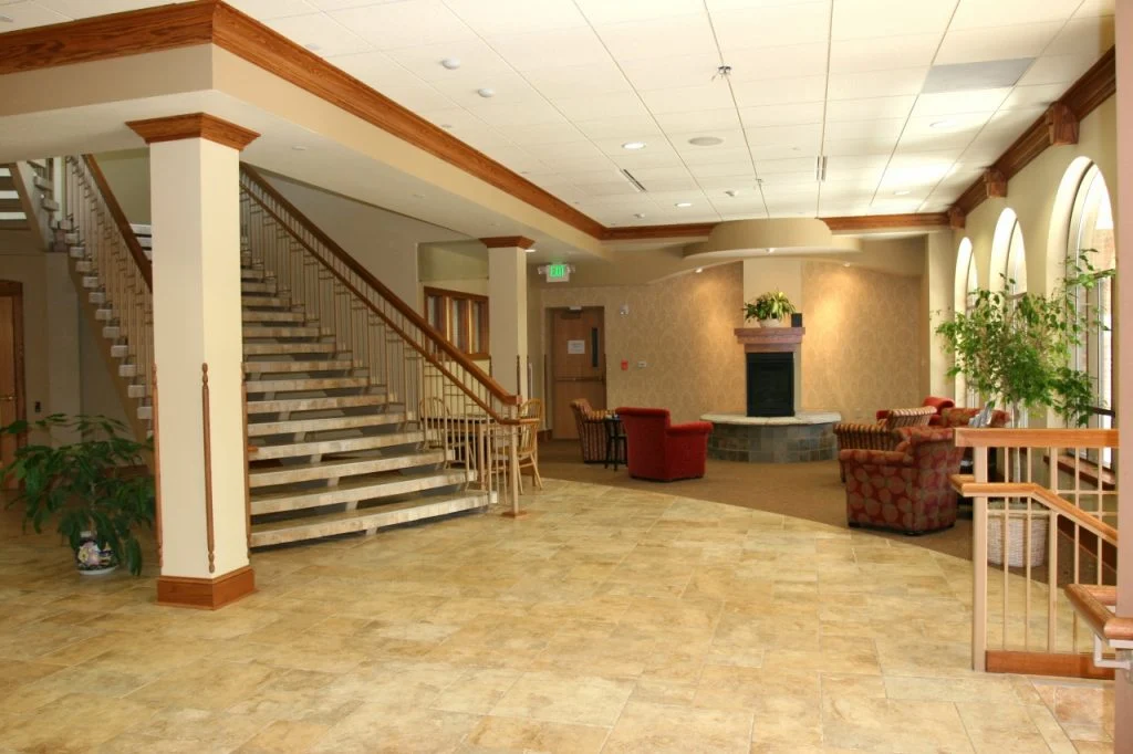 Wisconsin Lutheran Chapel & Student Center - Stairway to the second floor