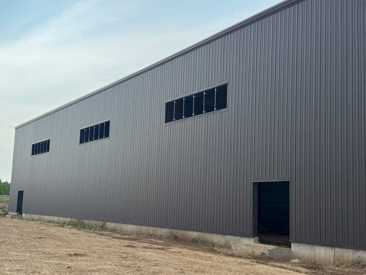 exterior of gray sided building